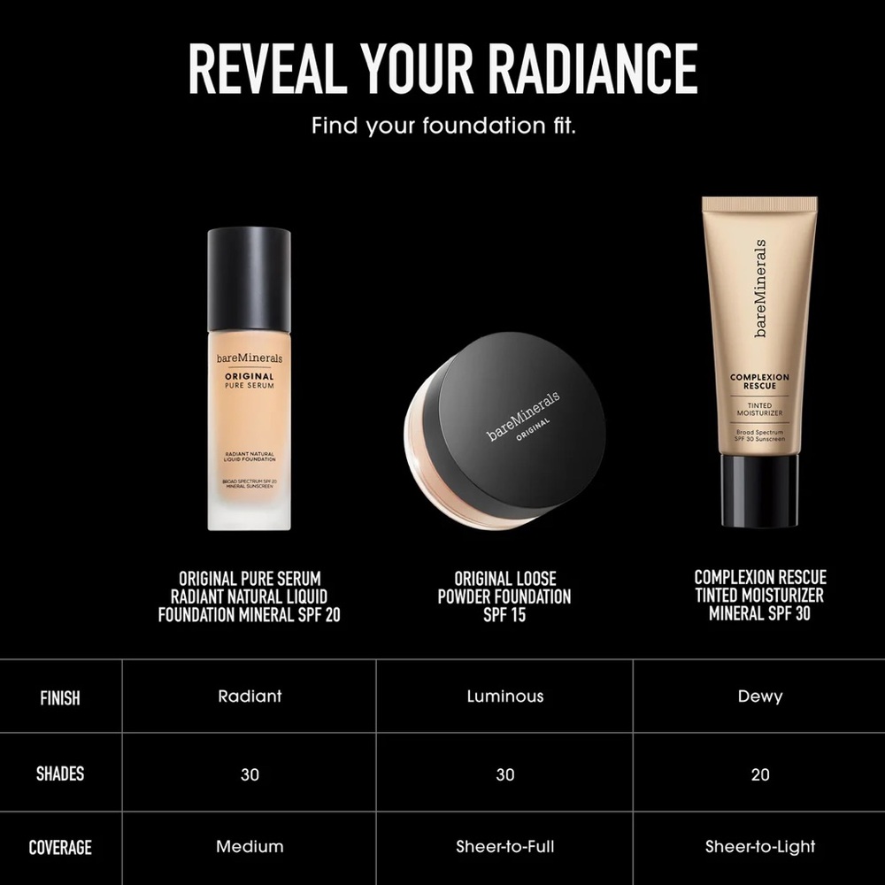 ✨bareMinerals Fair Neutral 1.5 Original Pure Serum Radiant Natural Foundation - Picture 10 of 10